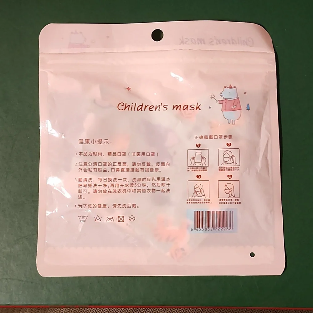 Children's re Usable face mask new in package never opened